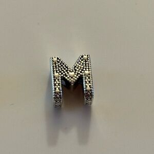 SALE* NEW**Silver M Initial Charm
